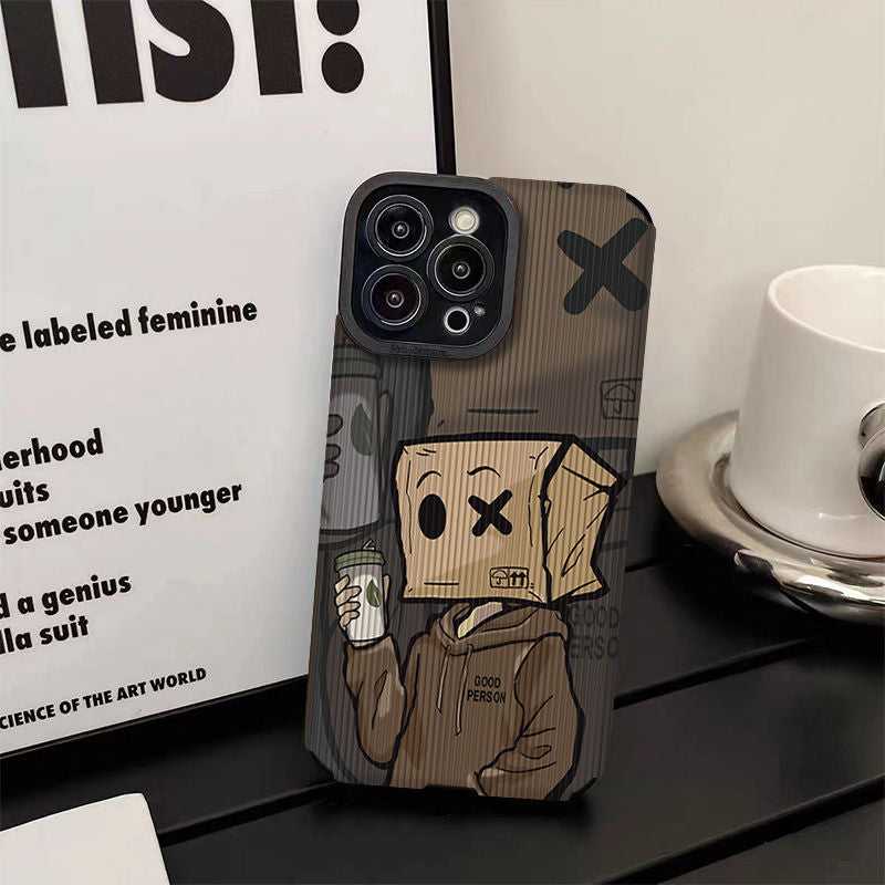 Suitable for social anxiety cardboard boxes iPhone 11 Apple 14 13 all inclusive 15PRO phone case 12 drop resistant 7P-1