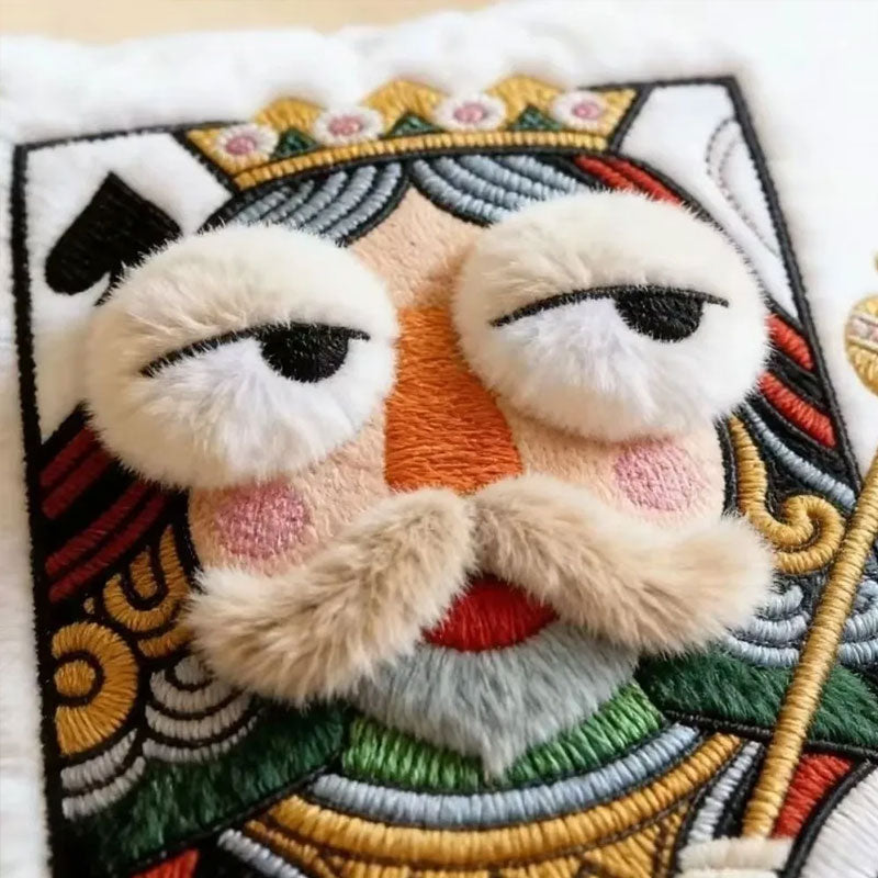Cartoon Embroidered Square Pillow - Soft Quirky Big Eyes Game Cushion, Decorative Plush Throw Pillow for Home & Bedroom-7