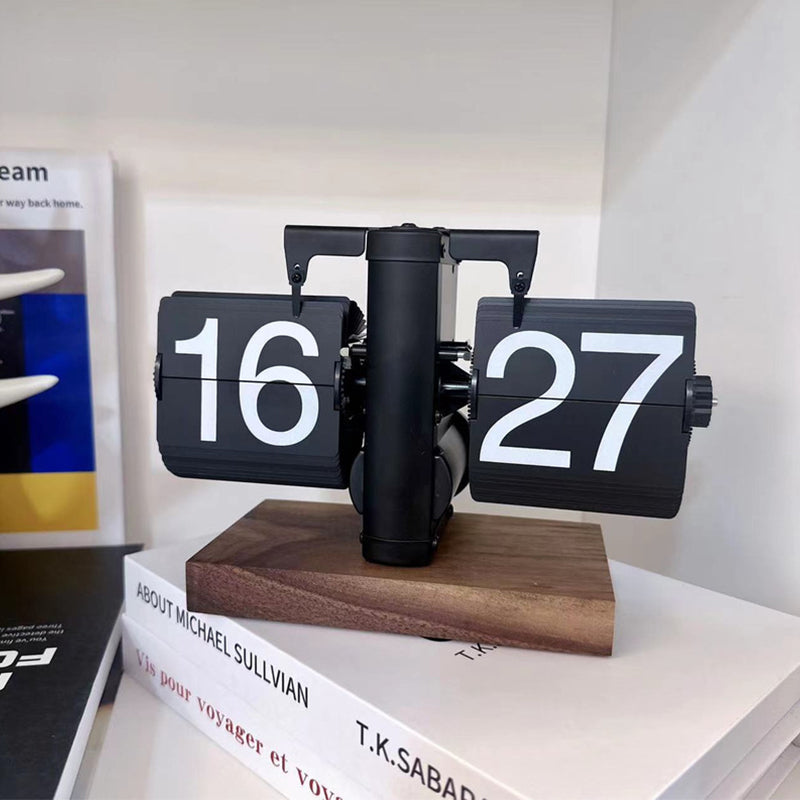 Retro flip digital clock, battery - powered mechanical clock for home & office decor-2