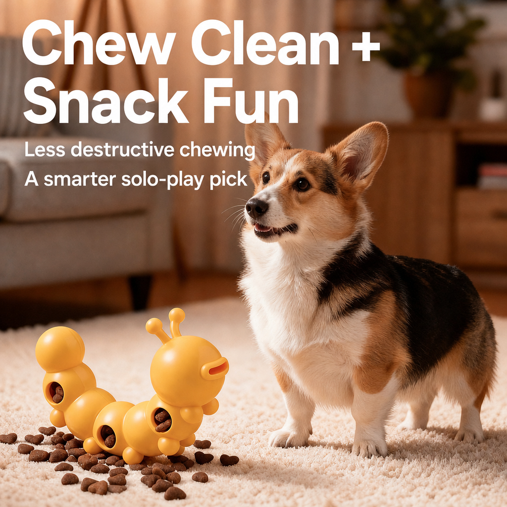 Caterpillar treat puzzle toy