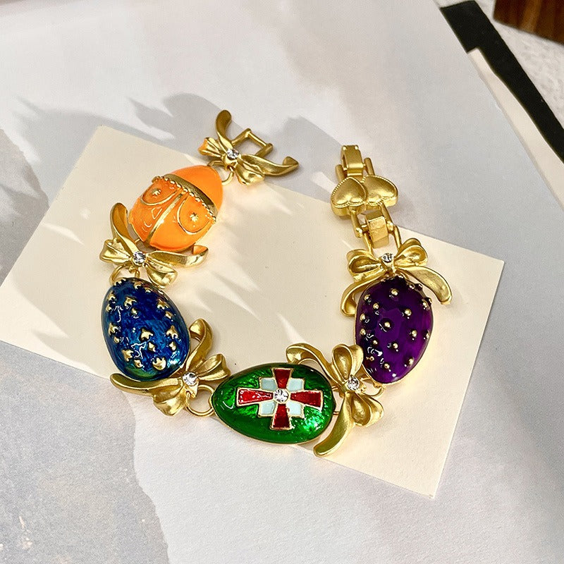 Colored insect necklace with a sense of luxury, niche fashion, sweater chain, lock bone chain-2