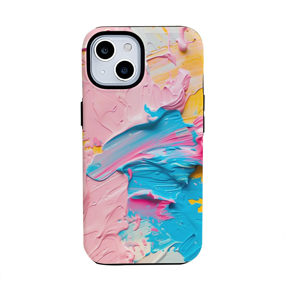 Ins style oil painting Apple 15pm phone case 16pro protective case 13pm phone case 2-in-1 film case 12 women-1