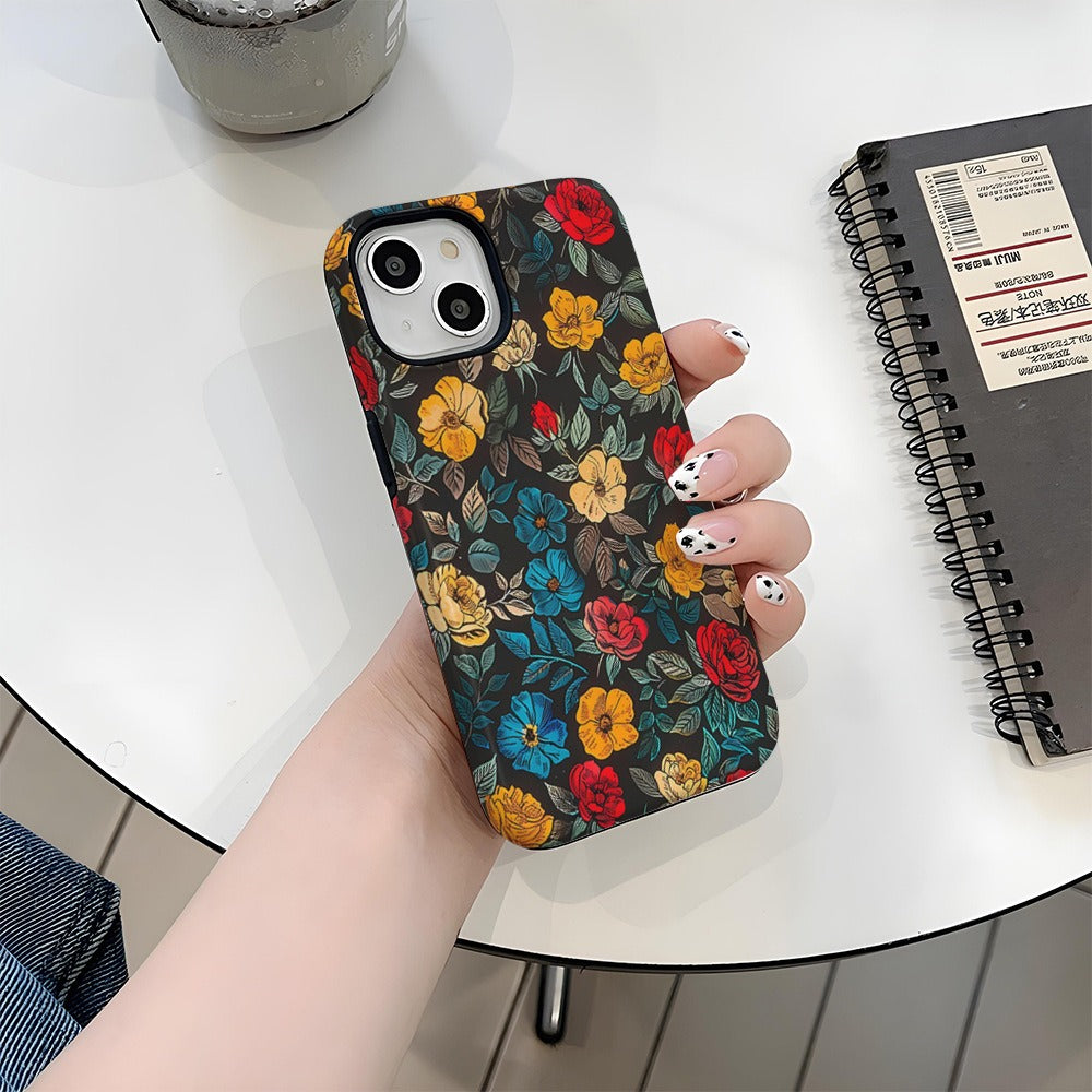 Ins Flower Phone Case Apple 14 Film Case 13Pro Women's Phone Case IP11 Fragmented 15pm-2