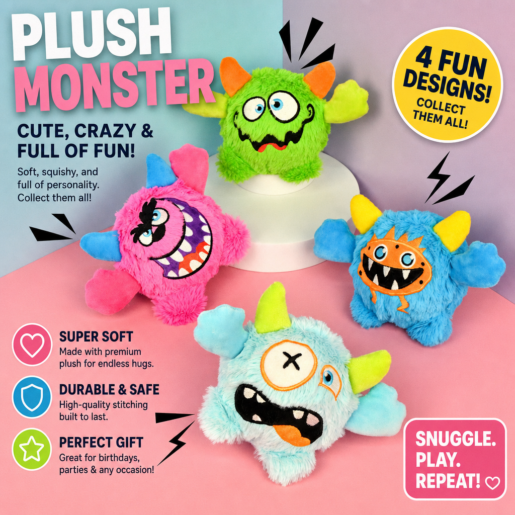 Monster squeak plush ball-3