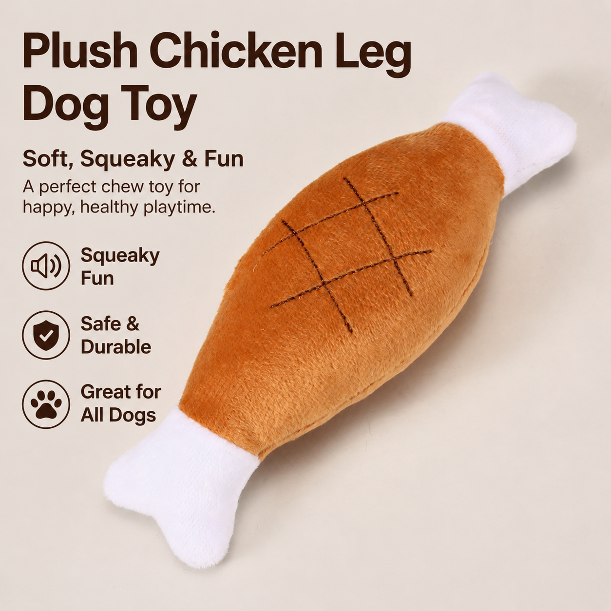 Squeaky duck plush dog toy-10