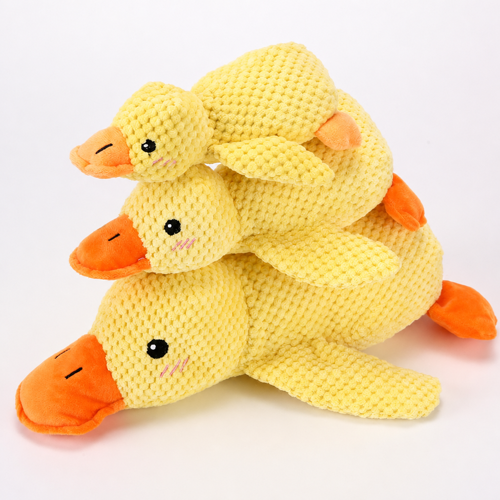 Squeaky duck plush dog toy-3
