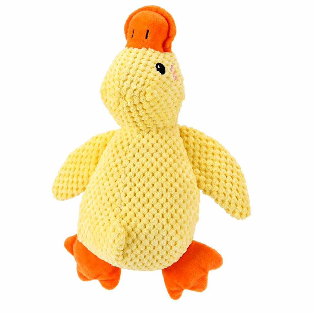 Squeaky duck plush dog toy-4