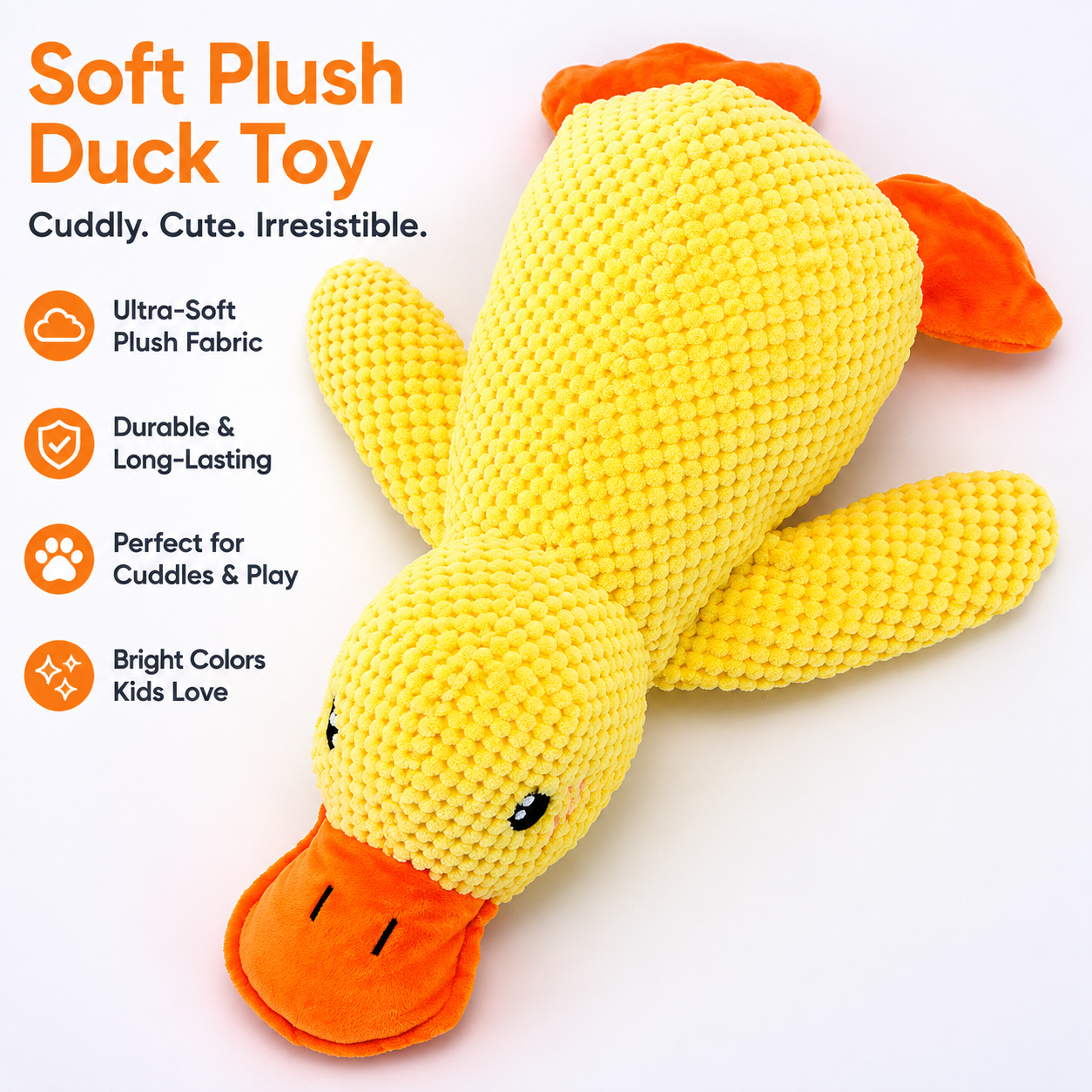 Squeaky duck plush dog toy-5