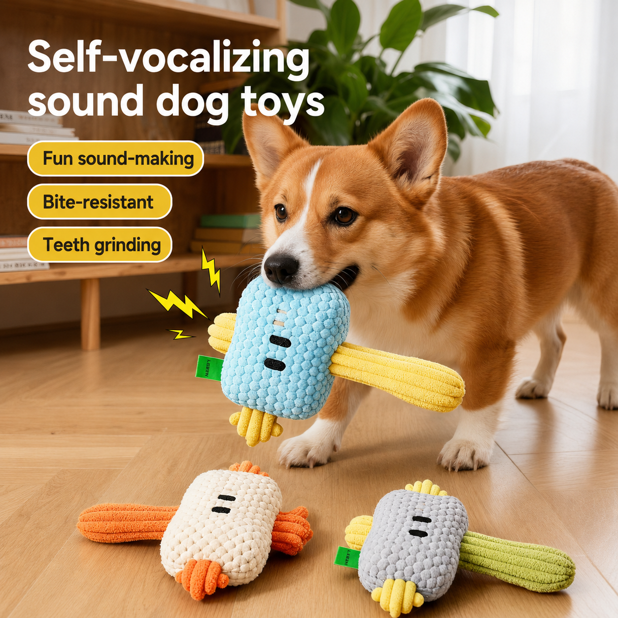 Squeaky Plush Hammer Toy-1