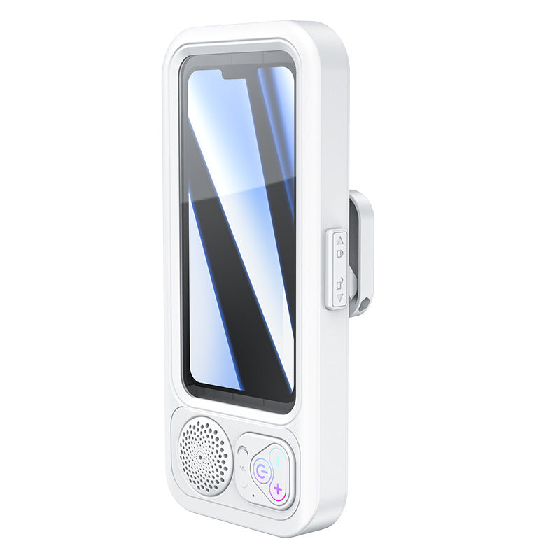 Bathroom Waterproof Phone Case with Bluetooth Speaker Stand and Touch Screen Phone Holder for Shower-4