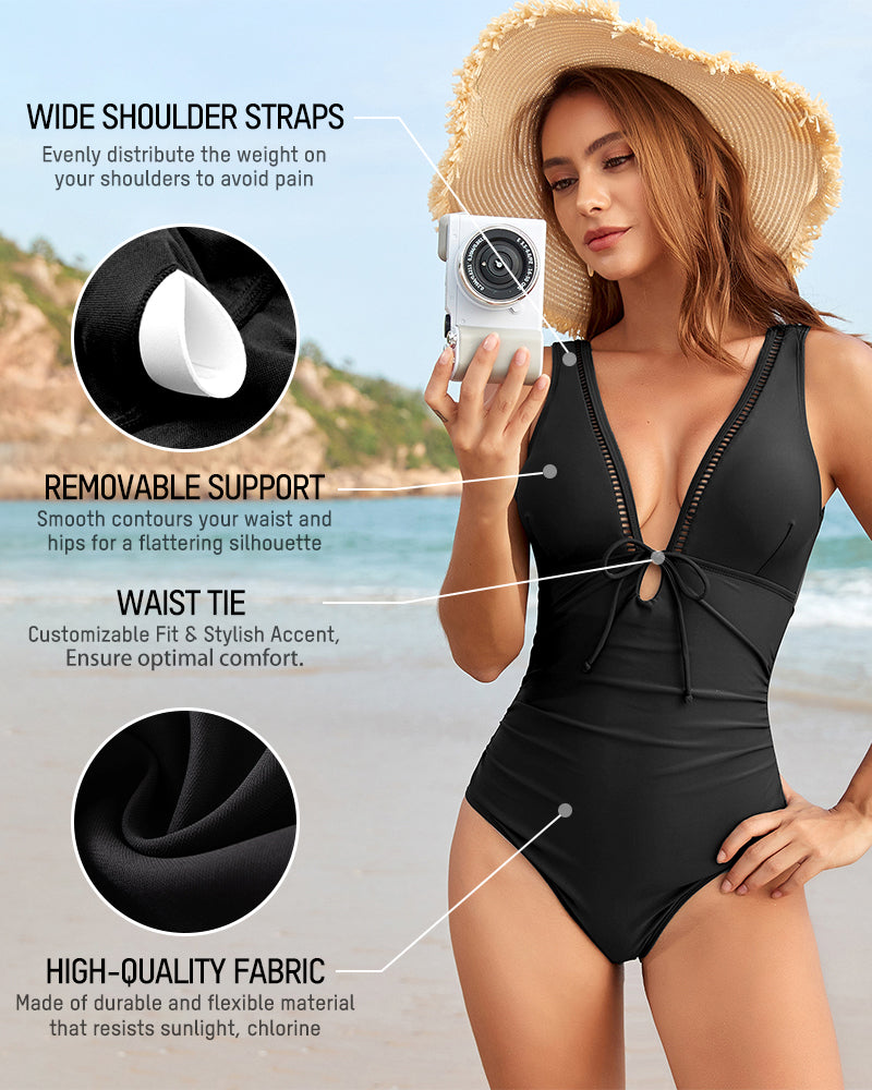 Deep V Sculpting One-Piece Swimsuit-6