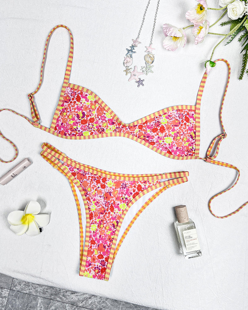 Floral Backless Two-Piece Bikini Set-25