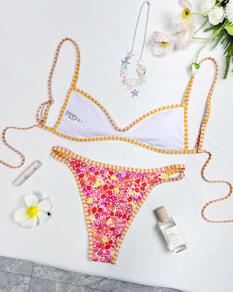 Floral Backless Two-Piece Bikini Set-26