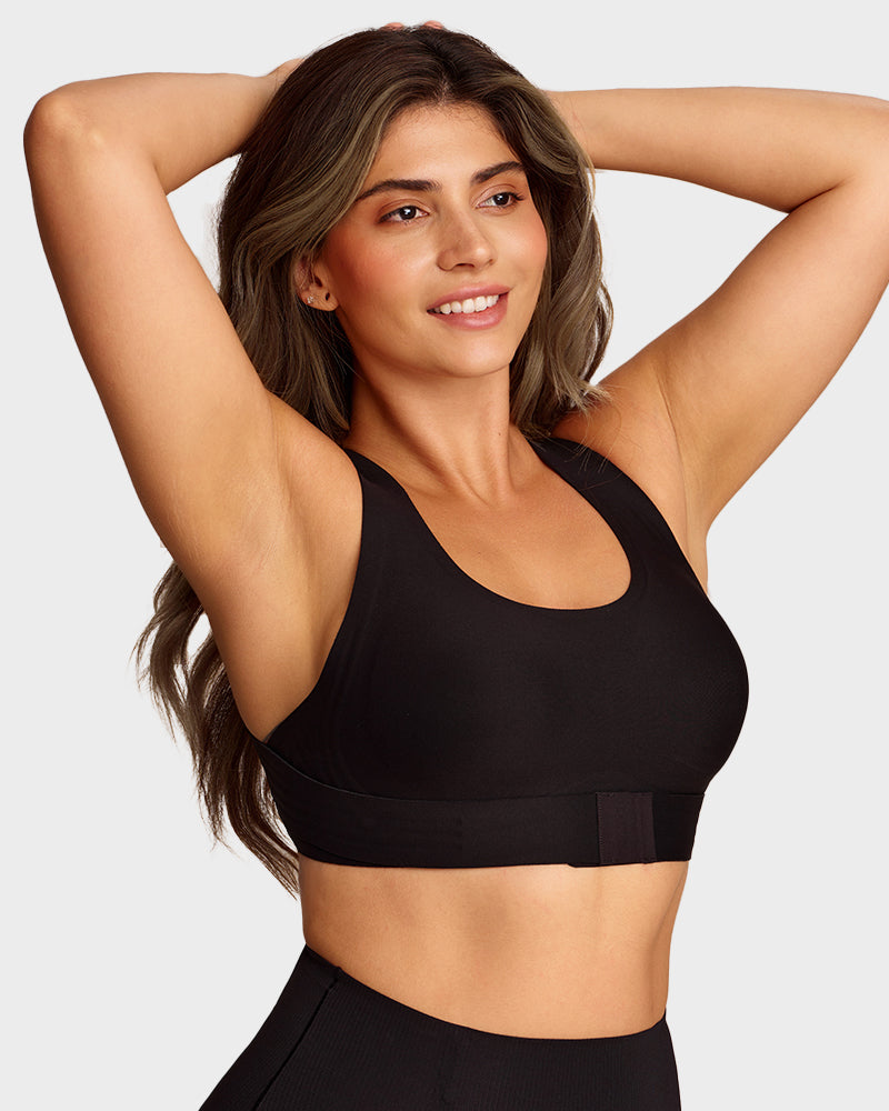 Front Closure Cross-Back Wireless Posture Bra-21