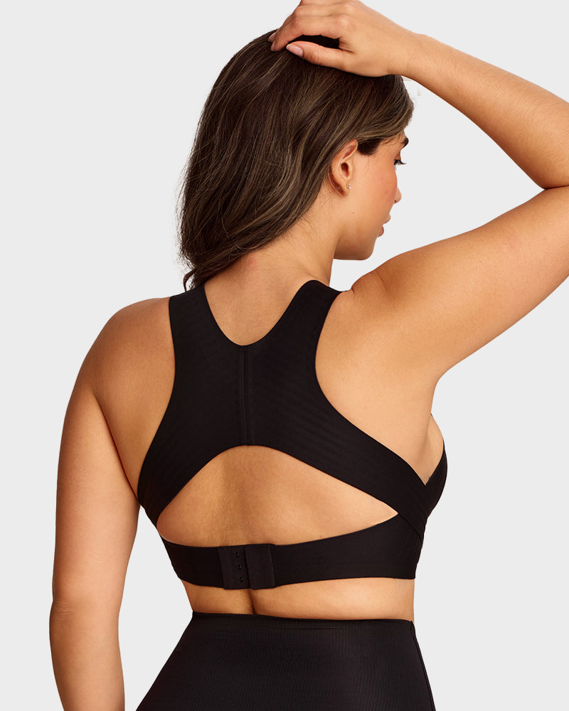 Front Closure Cross-Back Wireless Posture Bra-22