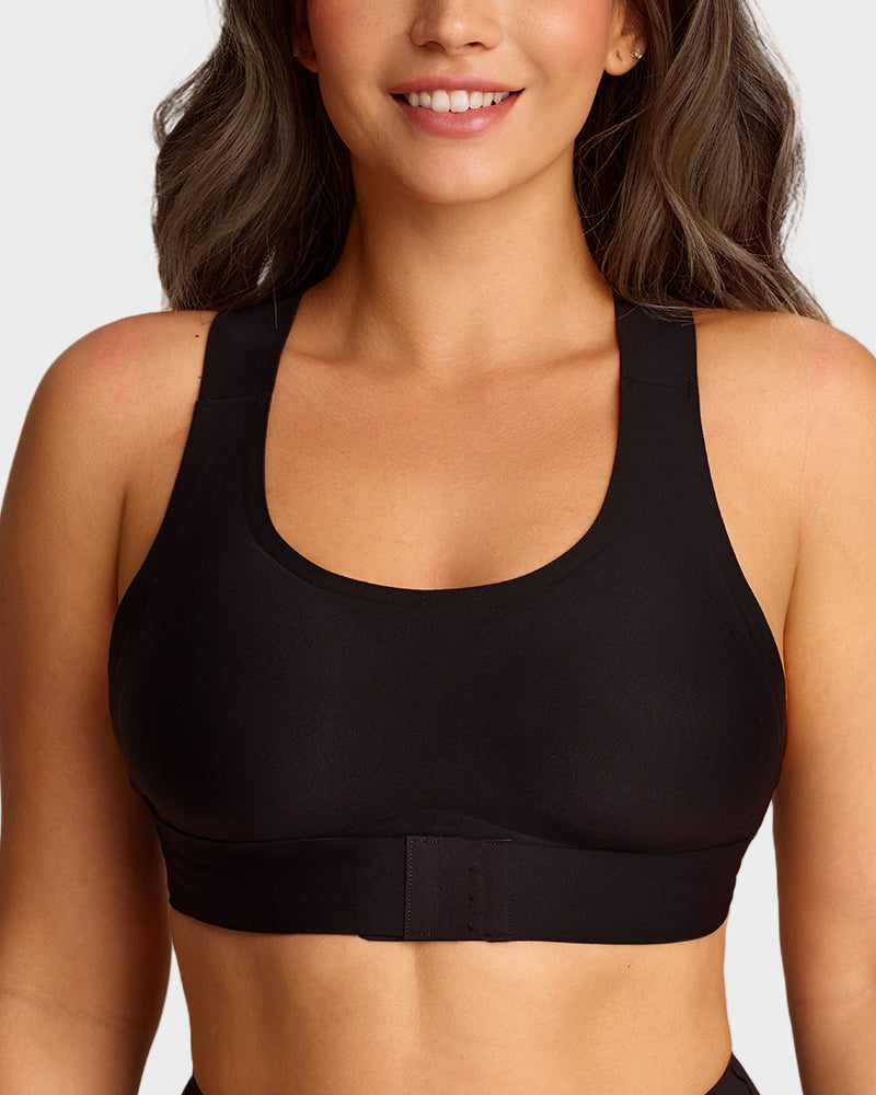 Front Closure Cross-Back Wireless Posture Bra-23