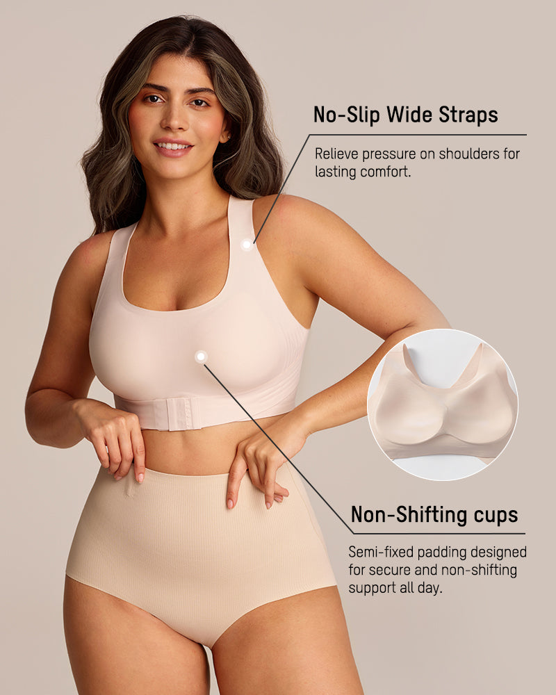 Wireless Posture Bra with Front Closure-12
