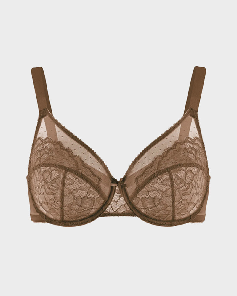 Full Coverage Lace Minimizer Bra - Petal-21
