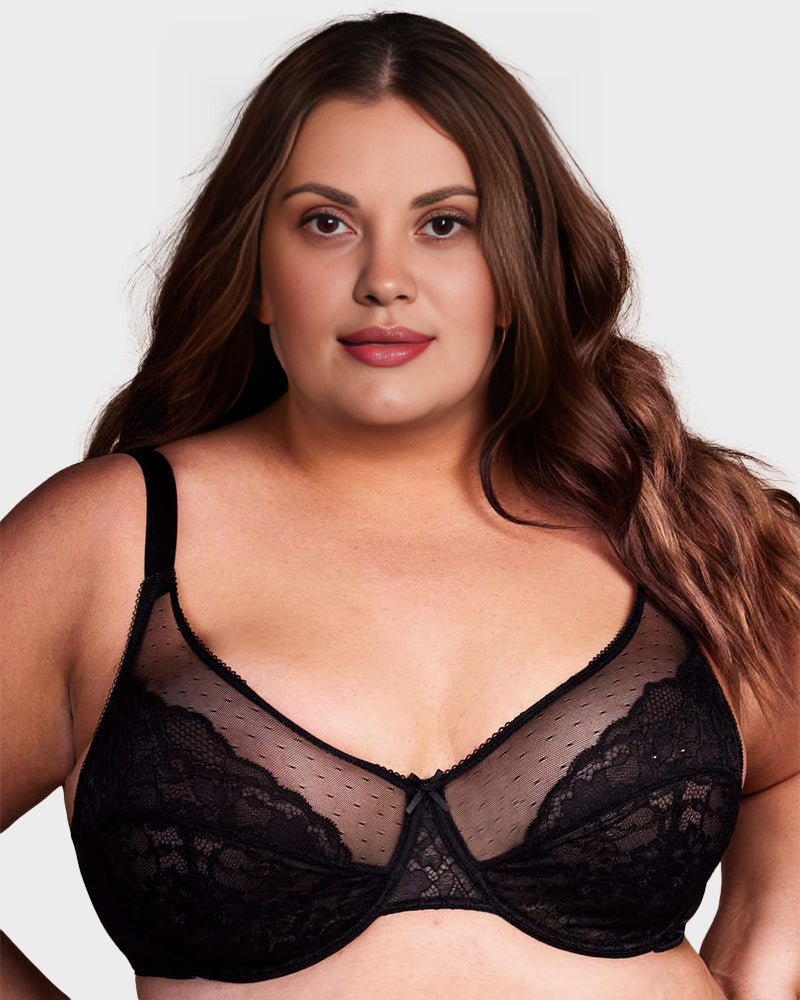 Full Coverage Lace Minimizer Bra - Petal-5