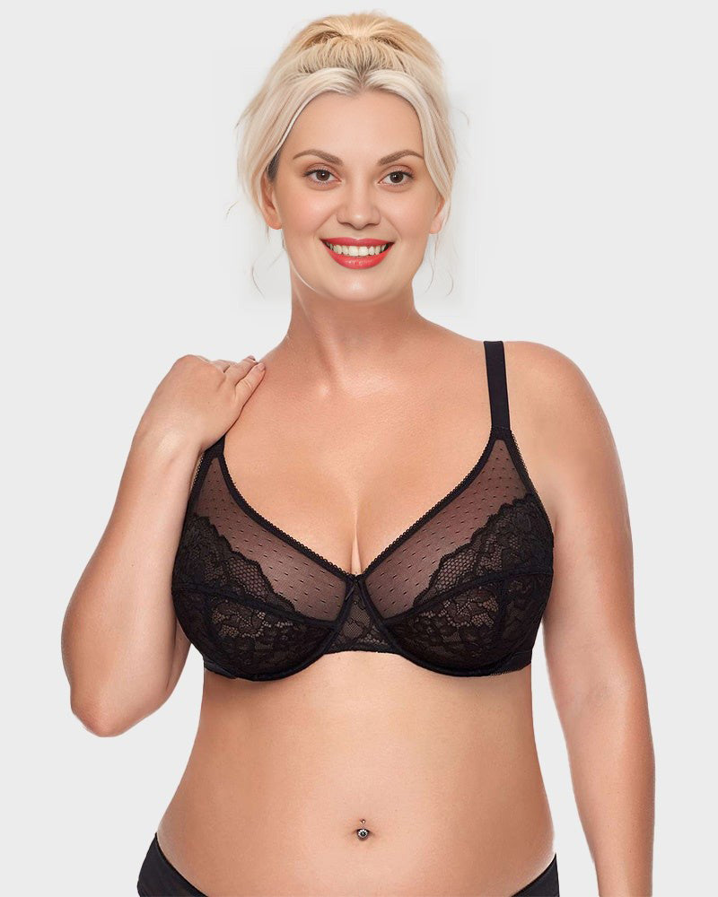 Full Coverage Lace Minimizer Bra - Petal-4