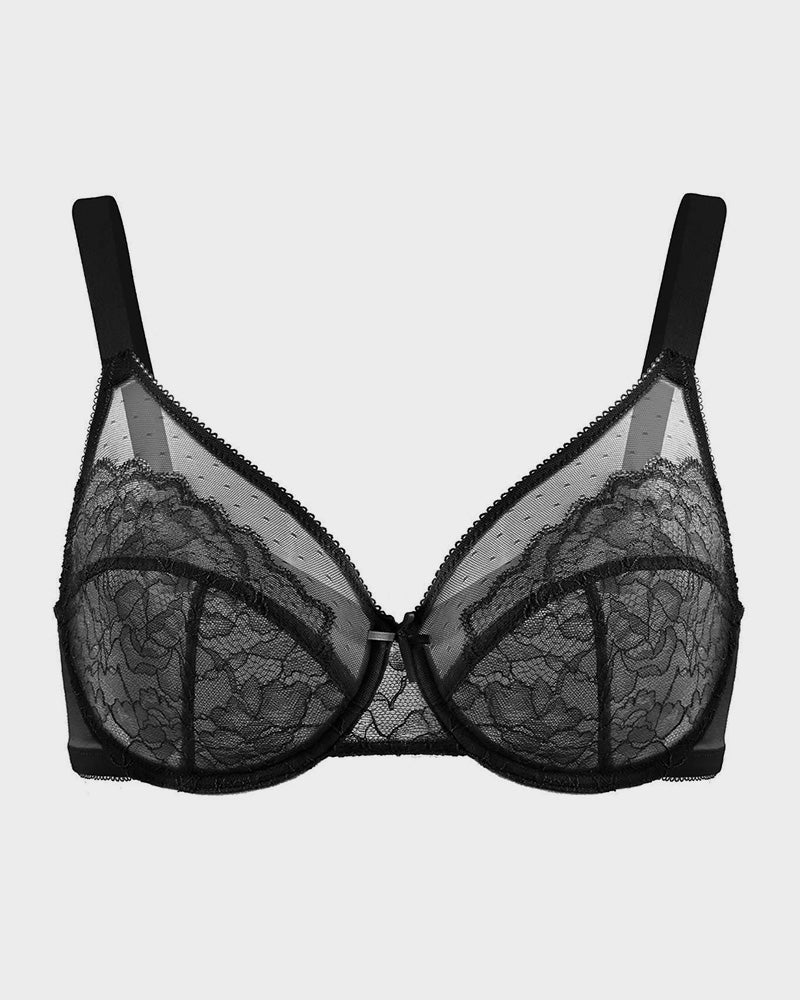 Full Coverage Lace Minimizer Bra - Petal-19
