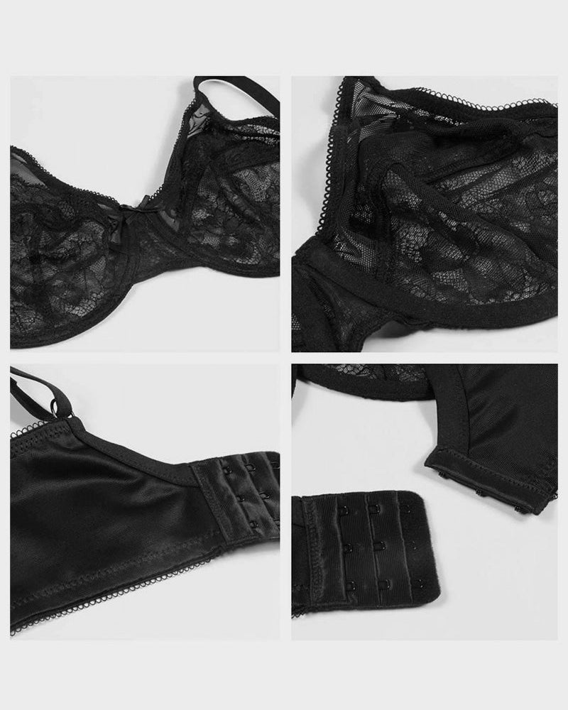 Full Coverage Lace Minimizer Bra - Petal-17