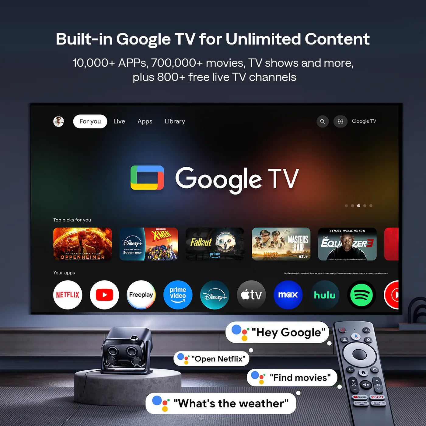 Aurzen BOOM mini Google TV Smart Projector-15
