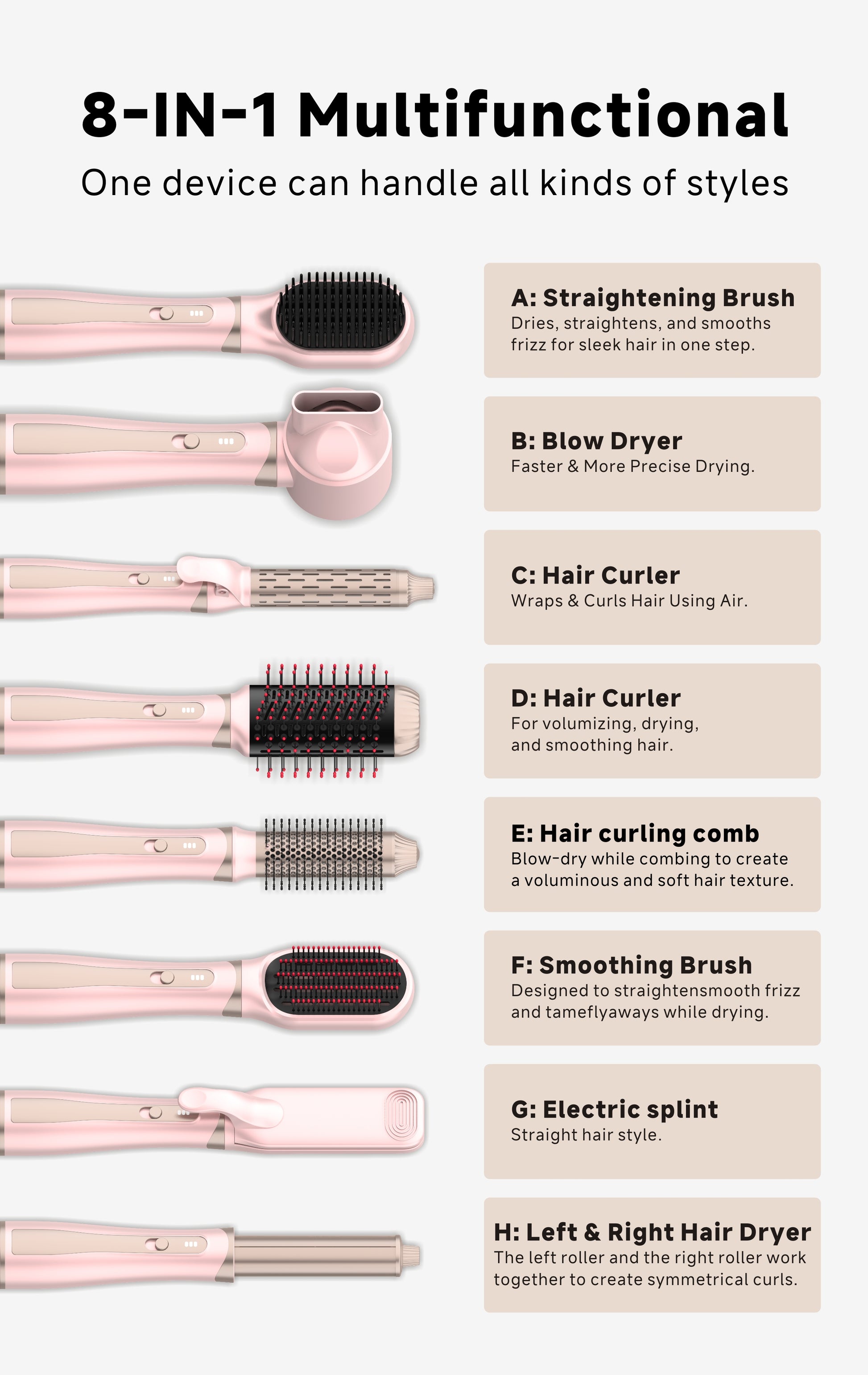 8-in-1 Multi-functional Curling Iron  Multiple Hair styles Tool-6