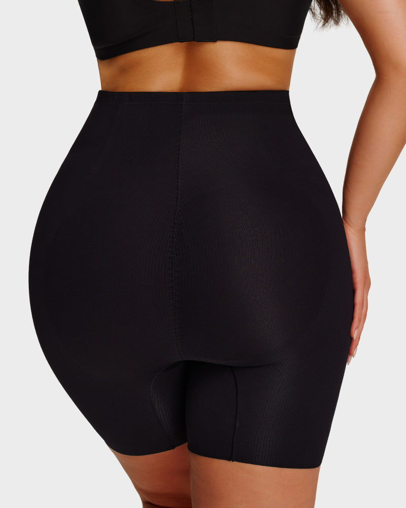 High-Waist Zip-Up Tummy Control Shaping Shorts-10