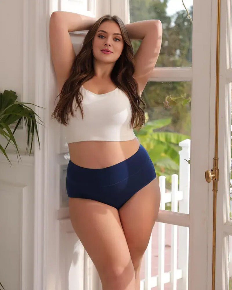 High-Waisted Full Coverage Cotton Briefs(4 pack)-8