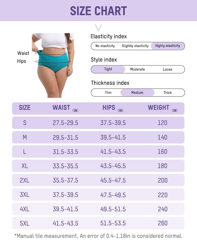High-Waisted Full Coverage Cotton Briefs(4 pack)-22