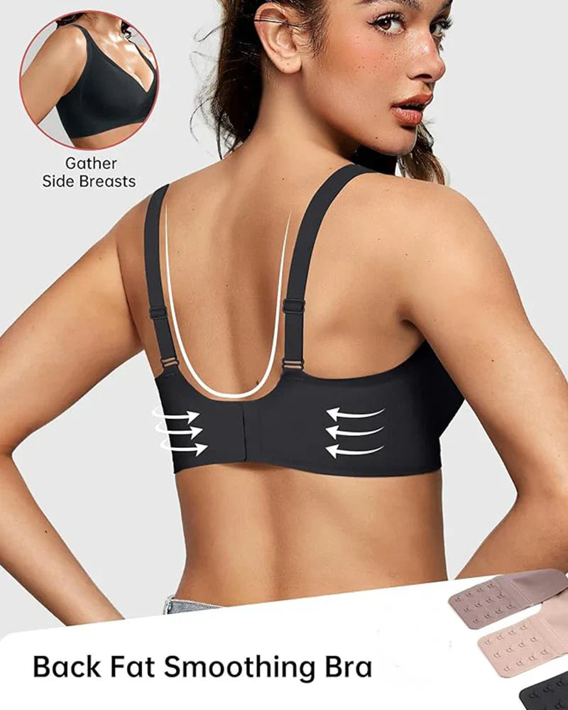 Seamless Deep V Push-Up Wireless Bra-2