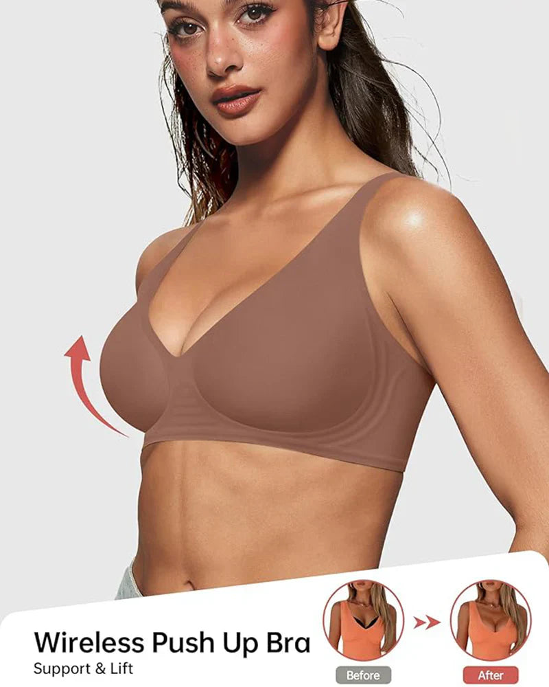 Seamless Deep V Push-Up Wireless Bra-7