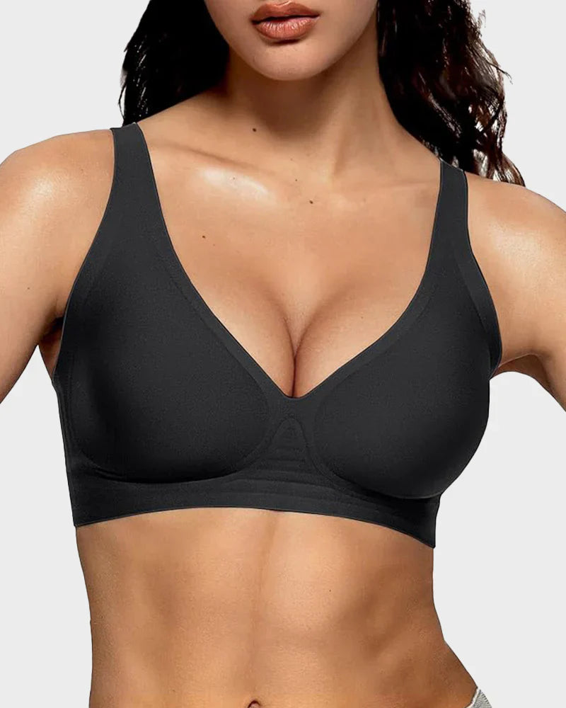 Seamless Deep V Push-Up Wireless Bra-1