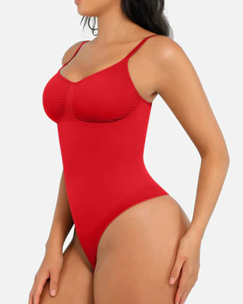 Tummy Control Bodysuit Seamless Sculpting Snatched Waist Body Suit Thong-16