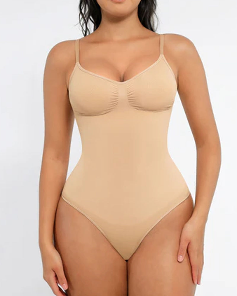 Tummy Control Bodysuit Seamless Sculpting Snatched Waist Body Suit Thong-9