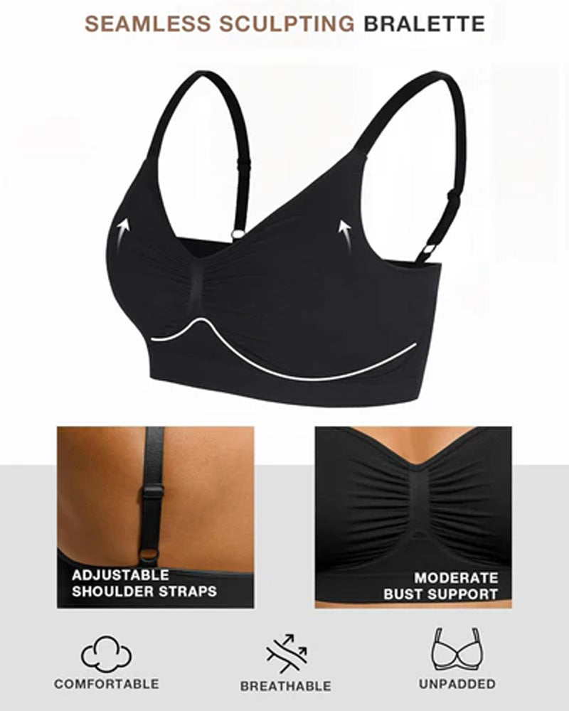 Women's Full Coverage Non-Padded Wireless Sculpt Bra-5