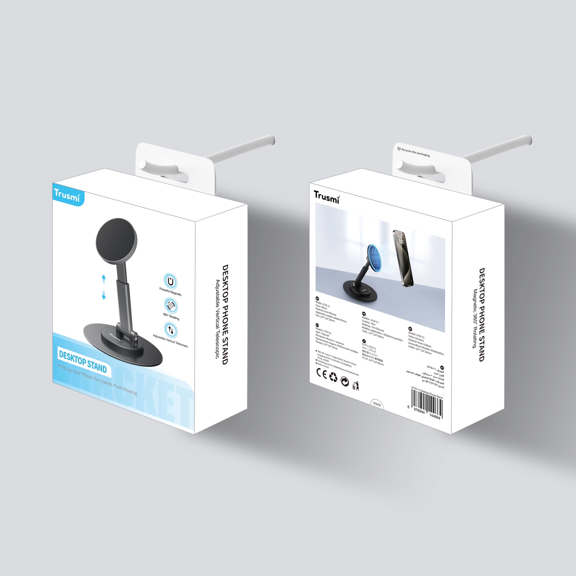 TRUSMI  360° Magnetic Rotating Desktop Phone Stand-5