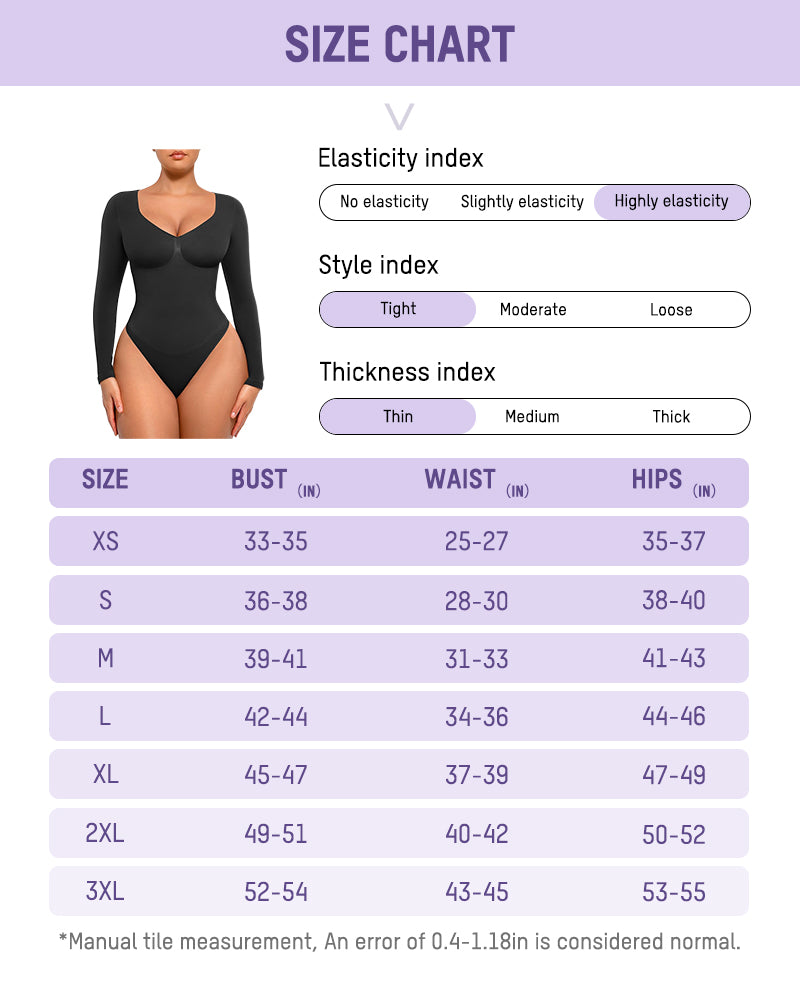 Seamless V-Neck Long Sleeve Shaping Bodysuit-8