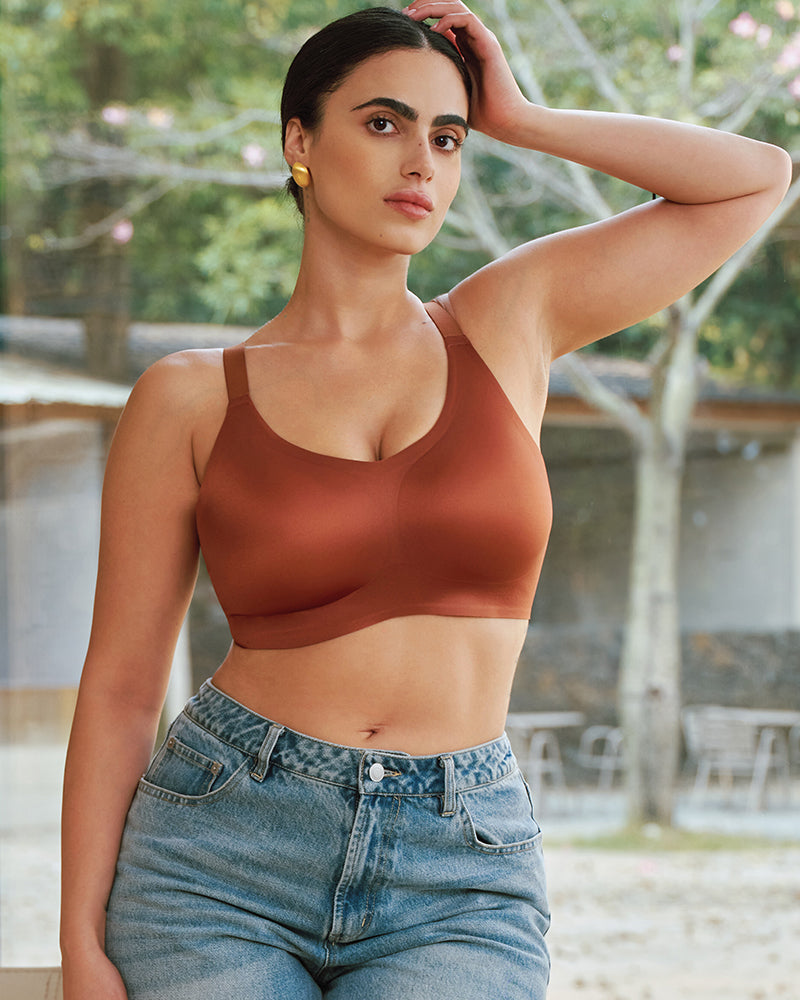 Luxury Satin Seamless Wireless Support Bra-5