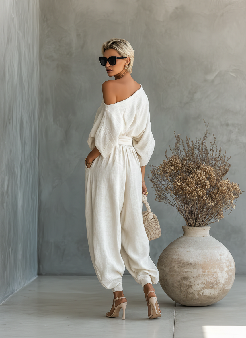 Lisa | Soft Off-Shoulder Top and Tapered Pants Set-5