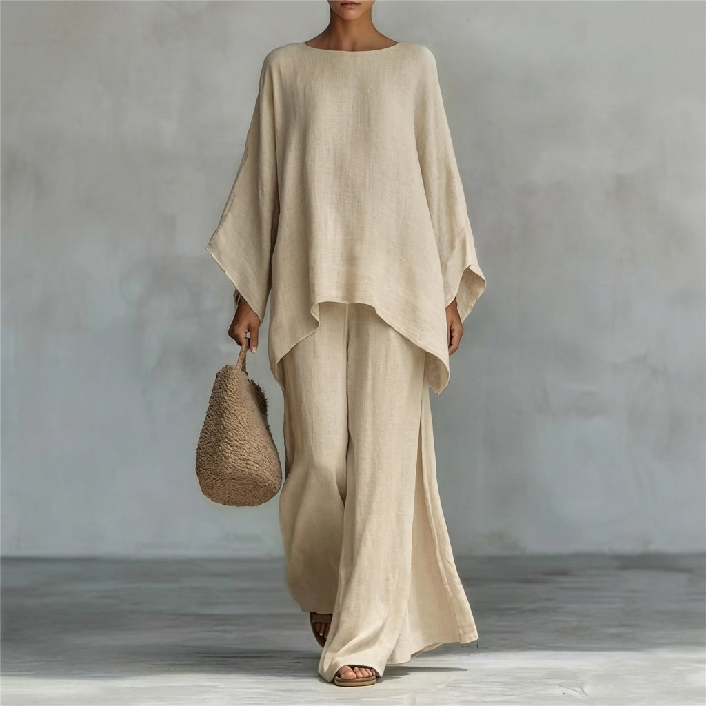 Cristina | Soft Two-Piece Set with Long Sleeves and Wide Pants-3