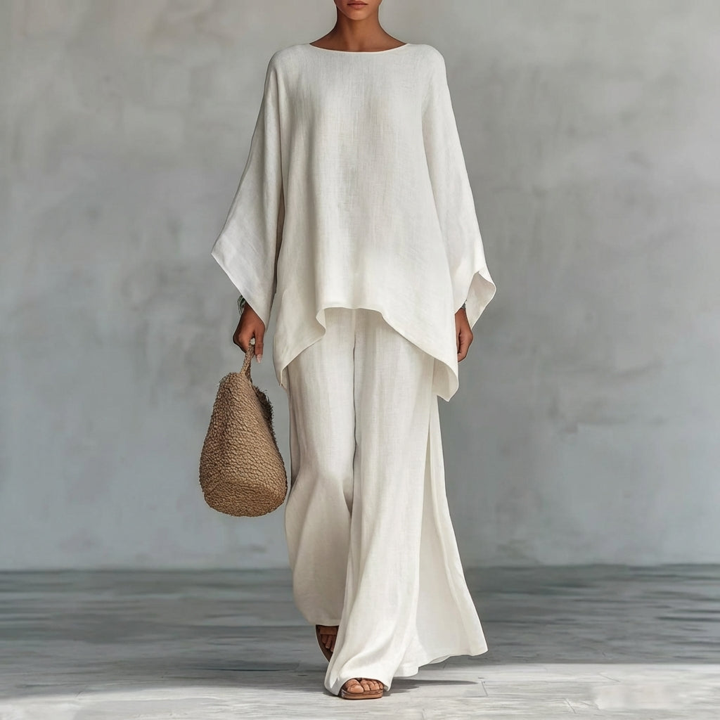 Cristina | Soft Two-Piece Set with Long Sleeves and Wide Pants-2
