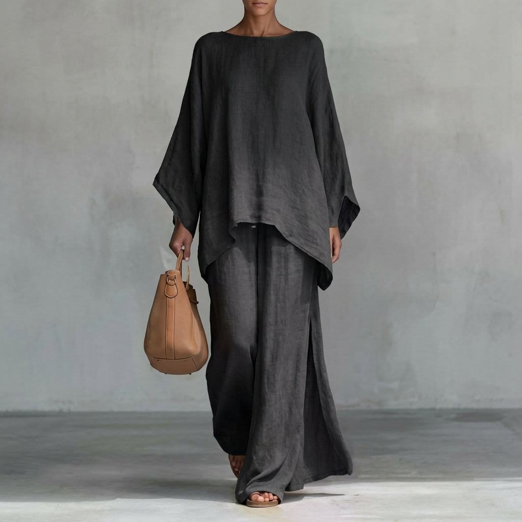 Cristina | Soft Two-Piece Set with Long Sleeves and Wide Pants-5