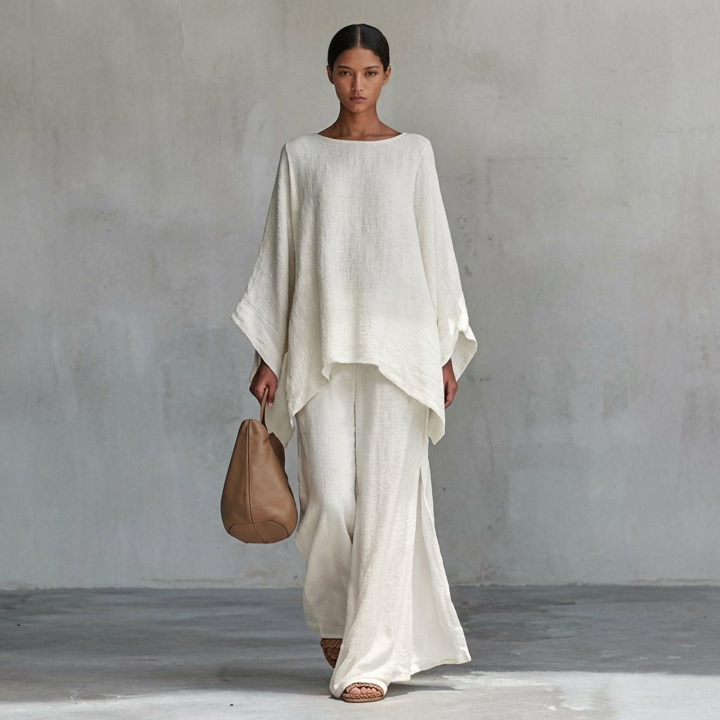 Cristina | Soft Two-Piece Set with Long Sleeves and Wide Pants-1