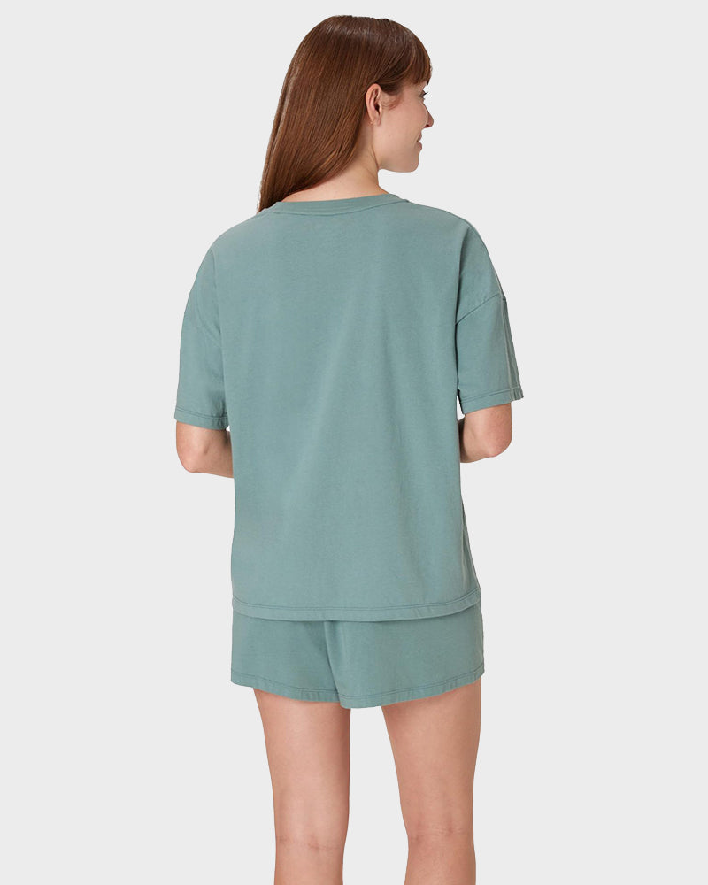 2 Piece Lounge Set Comfywear Supersoft Boxy T-shirt & Sleep Shorts Loungewear-14