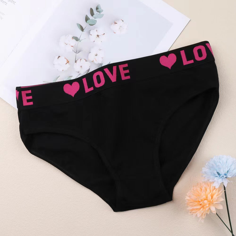 Women's Soft Breathable Heart Tape Panties-6 packs-10