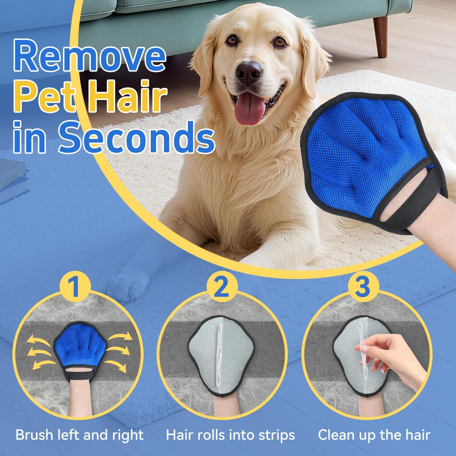 Pet Static Hair Removal Glove Hair Remover Ultimate Cat Hair Cleaning Tool-2