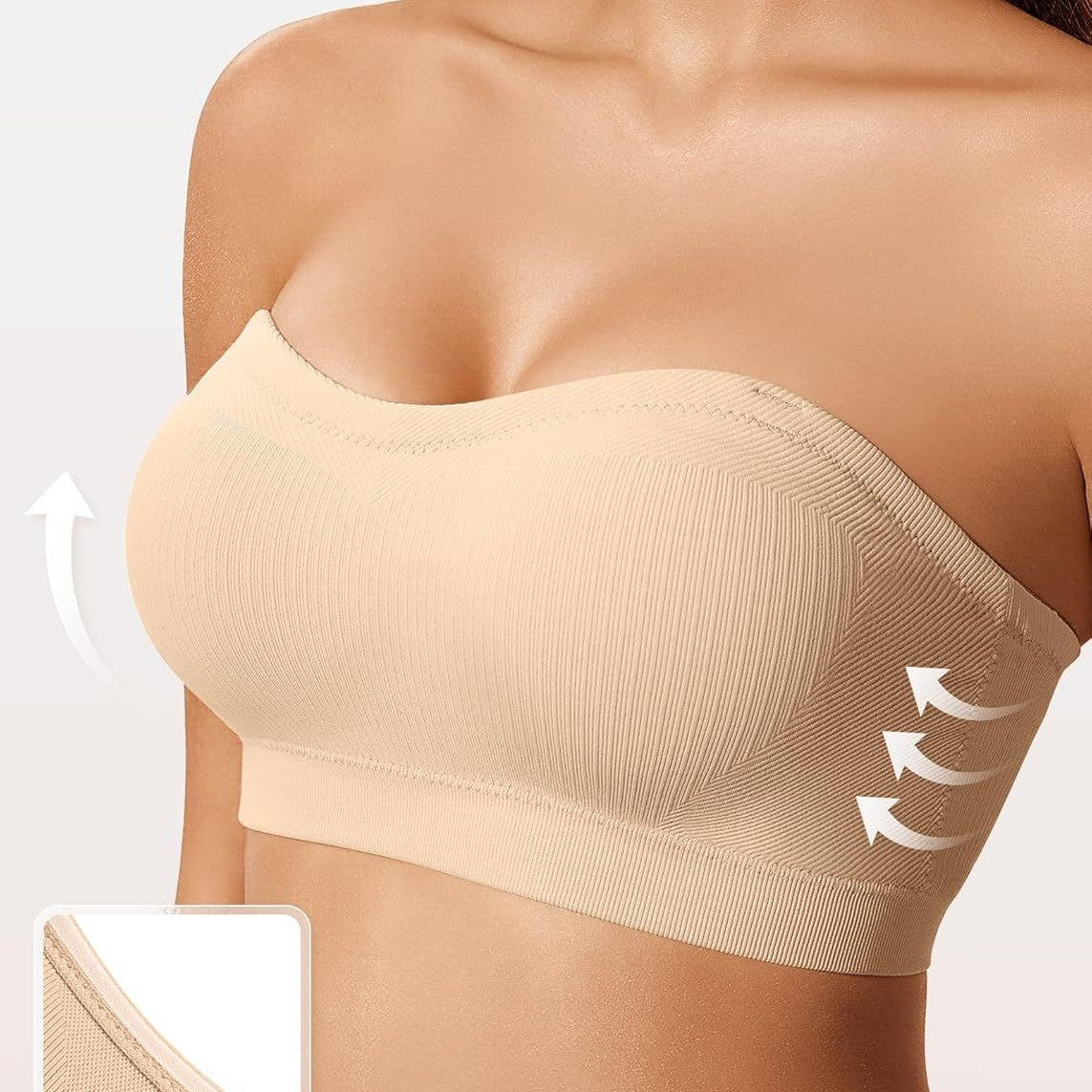 Women's Strapless Non-Slip Bandeau Bra, Seamless Wireless Tube Top-4