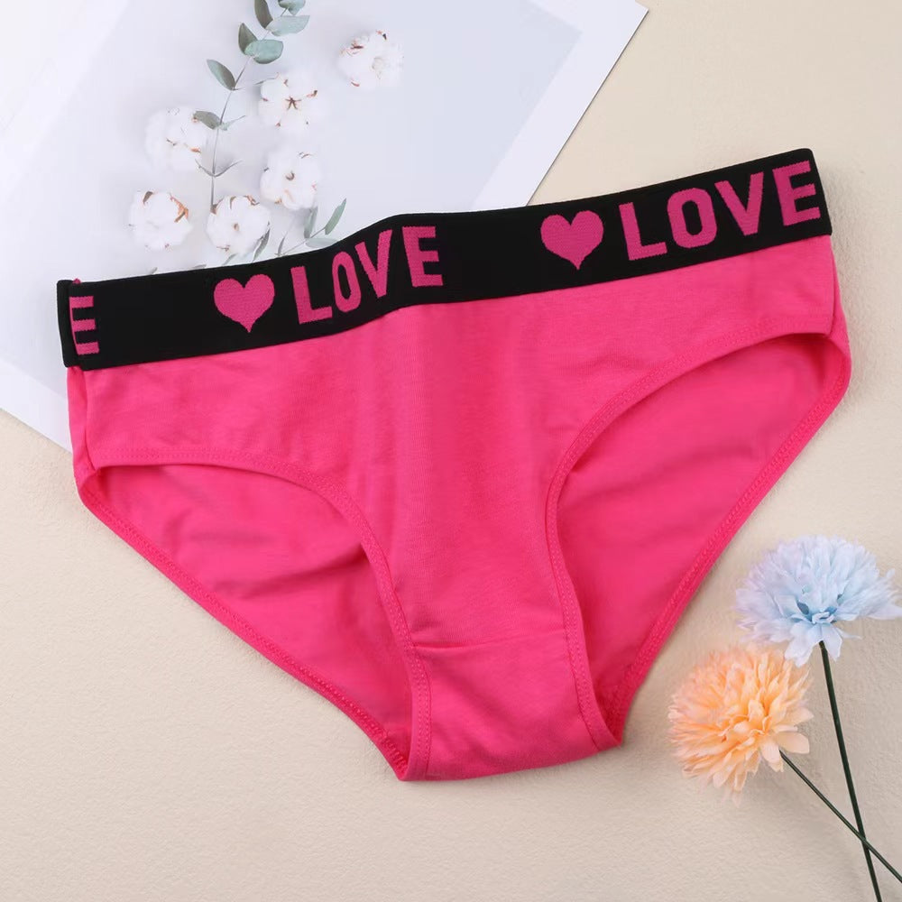Women's Soft Breathable Heart Tape Panties-6 packs-6